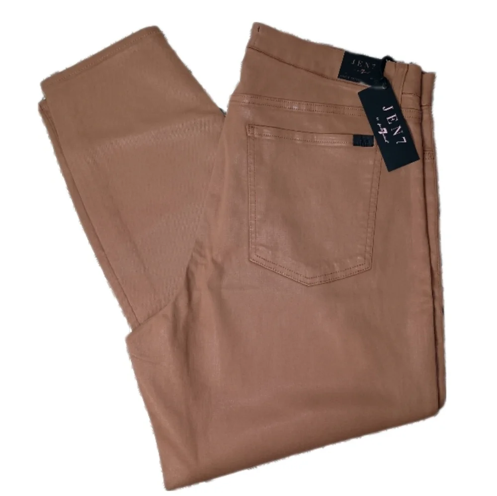 7 for All Mankind High Waist Ankle Skinny in Coated Amber Size 16